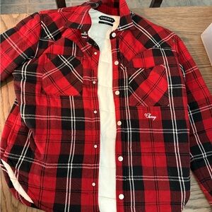 Cherry Red Plaid Flannel jacket